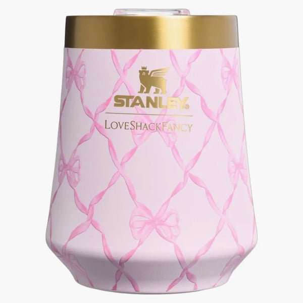 Stanley 1913 X Loveshackfancy Holiday Reserve Wine 11oz Tumbler Baby Bow Pink Peppermint