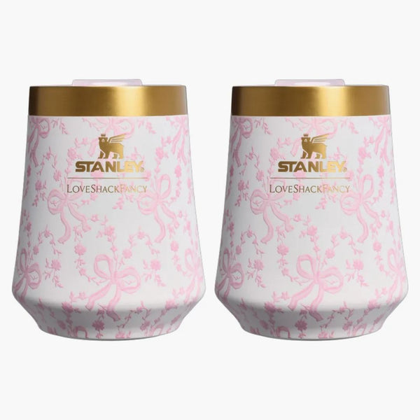 Stanley 1913 X Loveshackfancy Holiday The Reserve Wine Tumbler Set Coquette Bow Chantilly