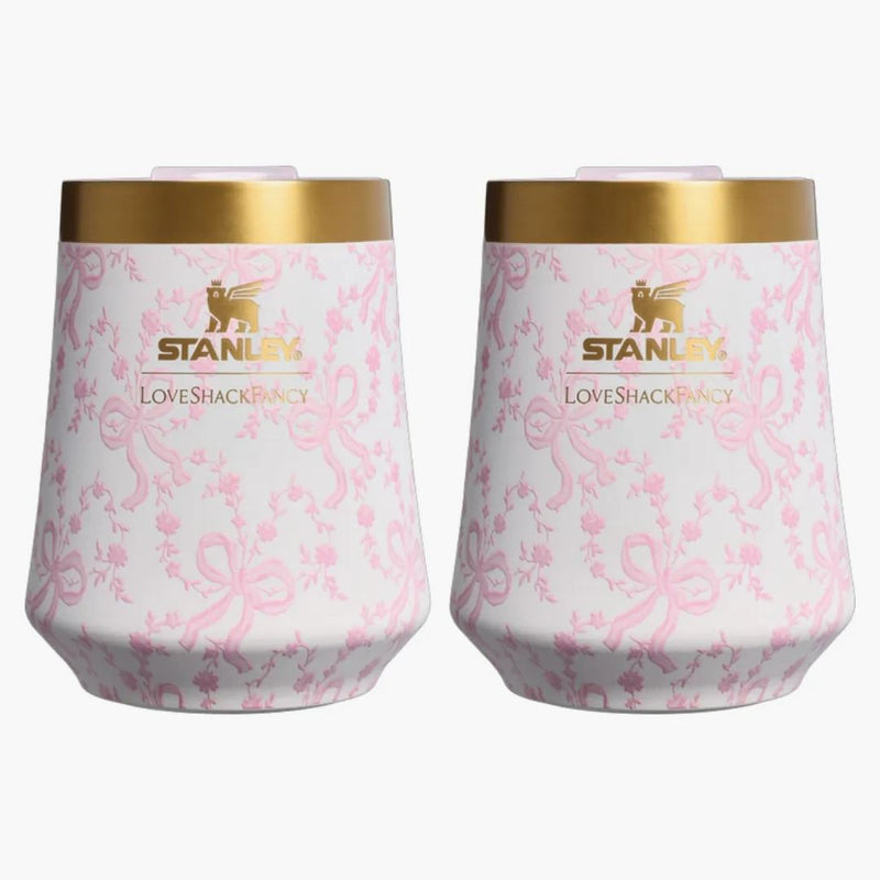 Stanley 1913 X Loveshackfancy Holiday The Reserve Wine Tumbler Set Coquette Bow Chantilly