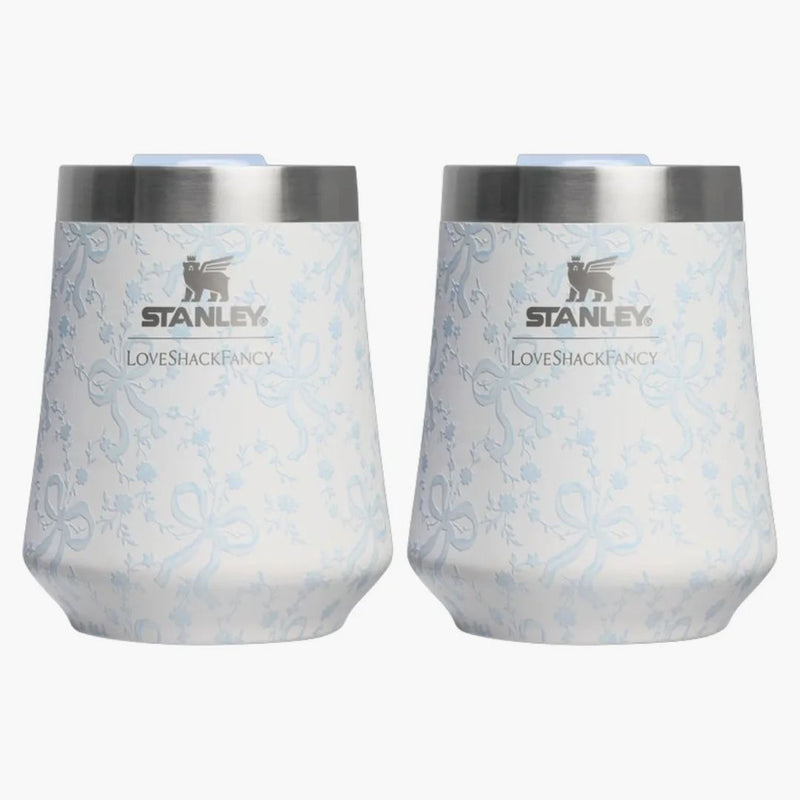 Stanley 1913 X Loveshackfancy Holiday The Reserve Wine Tumbler Set Coquette Bow Winter Ice