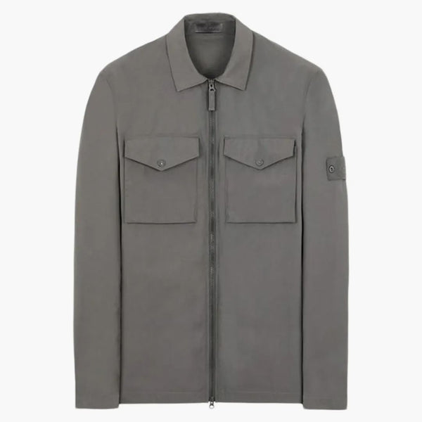 Stone Island 116f1 O-Valves Stone Island Ghost Piece Overshirt tmavě šedá