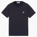 Stone Island 23757 Organiczna bawełniana fissato Effect T-shirt granatowy
