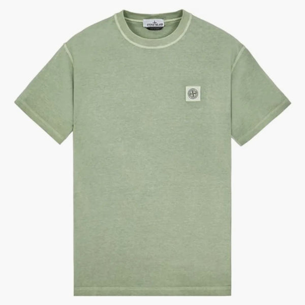 Stone Island 23757 Organické bavlněné fissato efekt Tričko Sage Green