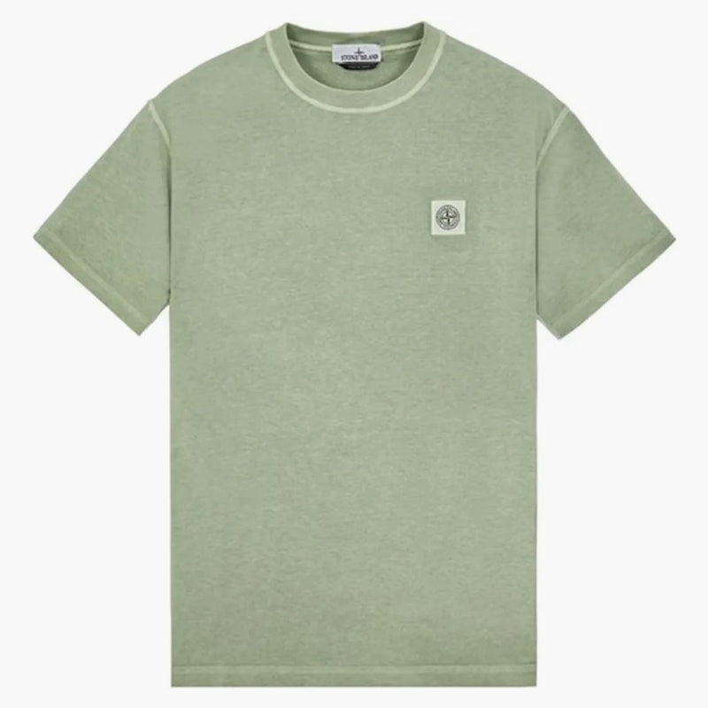 Stone Island 23757 Organické bavlněné fissato efekt Tričko Sage Green