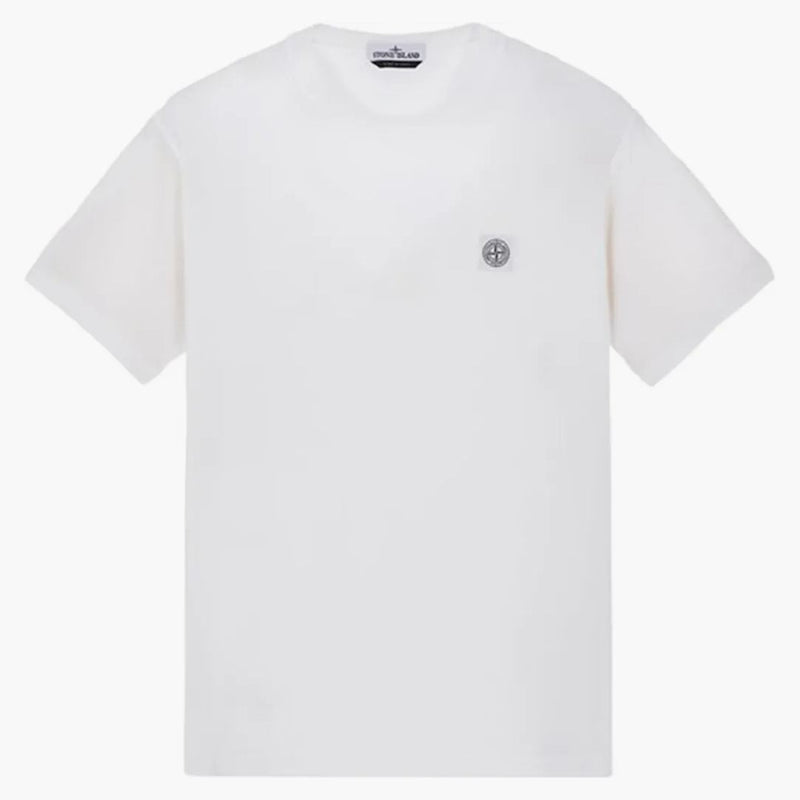 Stone Island 23757 Tričko pro efektivní efekt organické bavlny bílé