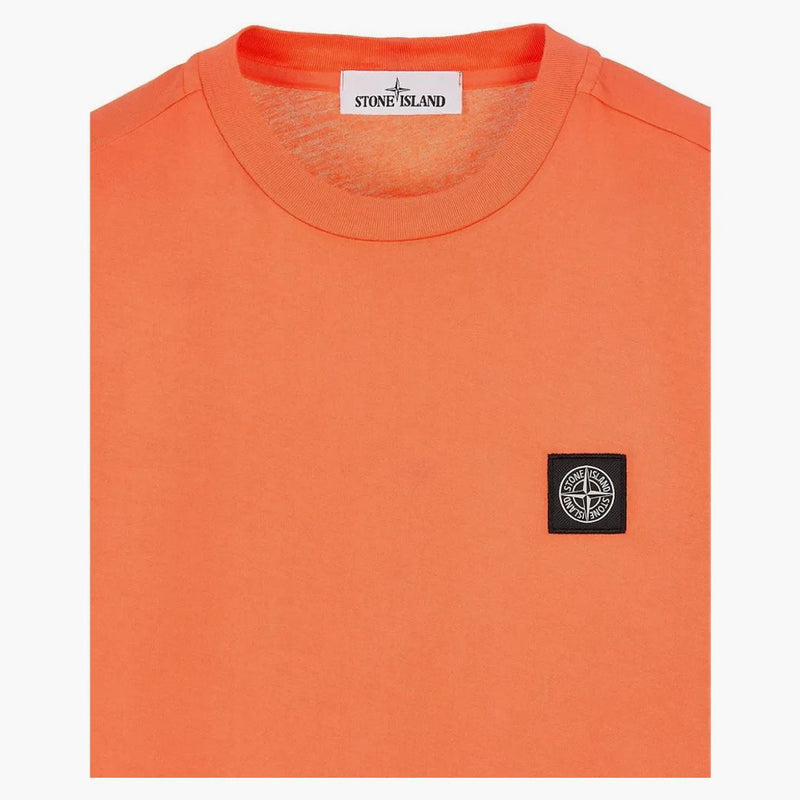 Stone Island 24113 60/2 bomullsströja plagg färgad t-shirt orange