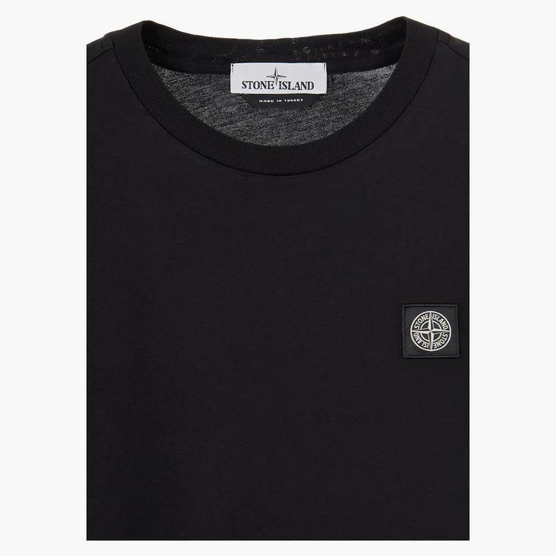 Stone Island 24113 60/2 Cotton Slim Fit Logo Applique T-Shirt Black
