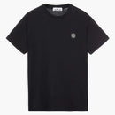 Stone Island 24113 60/2 Bawełniany Slim Fit Logo Applique T-shirt czarny