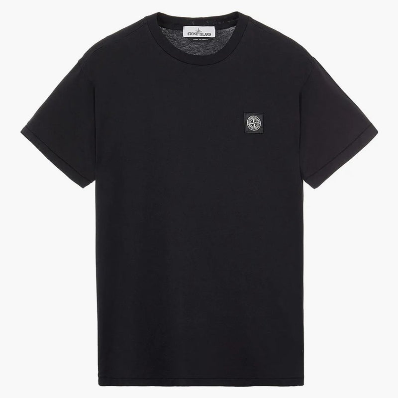 Stone Island 24113 60/2 Cotton Slim Fit Logo Applique T-Shirt Black