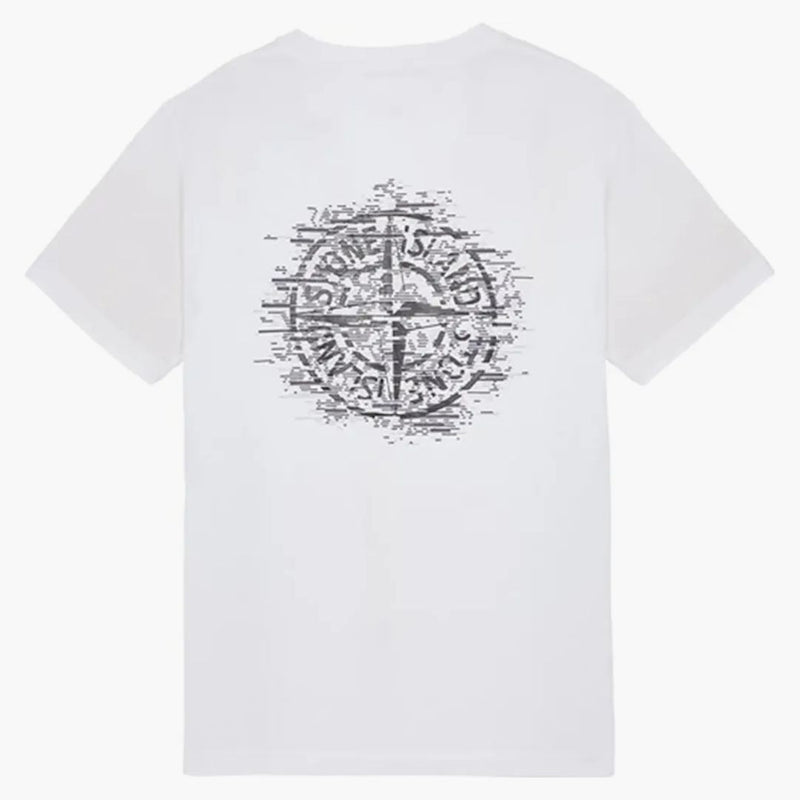 Stone Island 2NS89 Institucionální tiskové tričko bílé