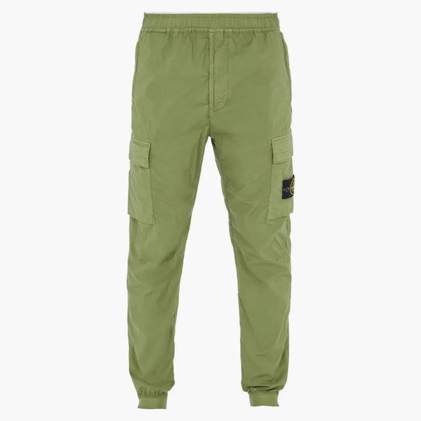 Stone Island 31303 Stretch Cotton Tela „Paracadute“ oděvy s oděvem olivové kalhoty