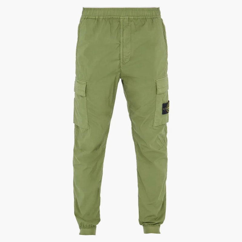 Stone Island 31303 Stretch Cotton Tela „Paracadute“ oděvy s oděvem olivové kalhoty