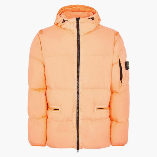 Stone Island 40223 Oděv obarvená crkle opakování r-ny down bunda broskev