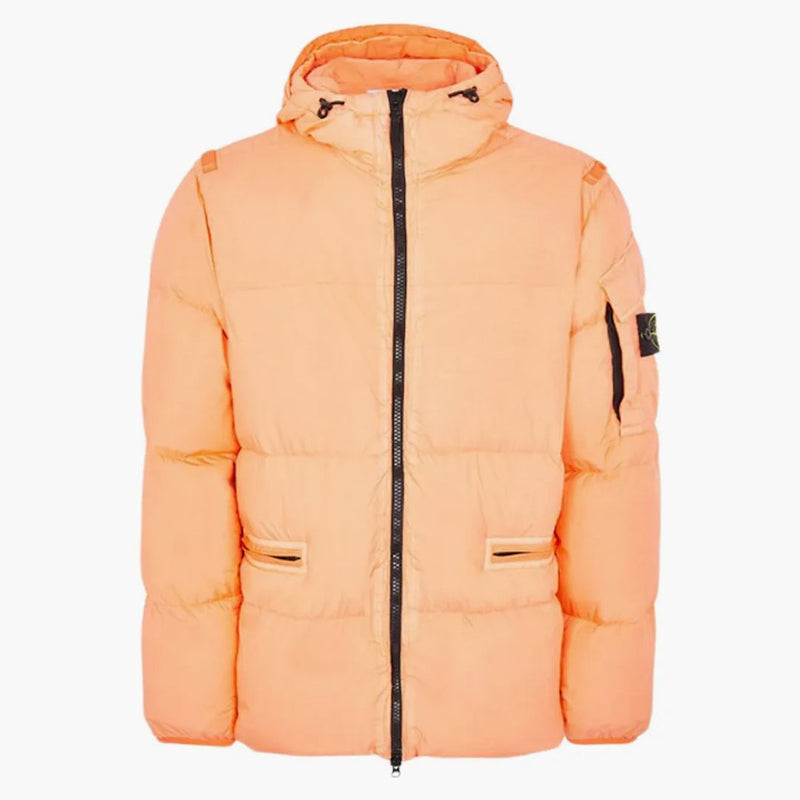Stone Island 40223 Oděv obarvená crkle opakování r-ny down bunda broskev