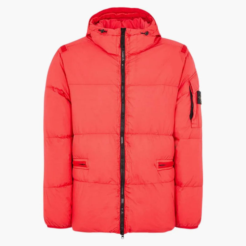Stone Island 40223 Oděv obarvená crankle opakování R-NY Down Bunda Red