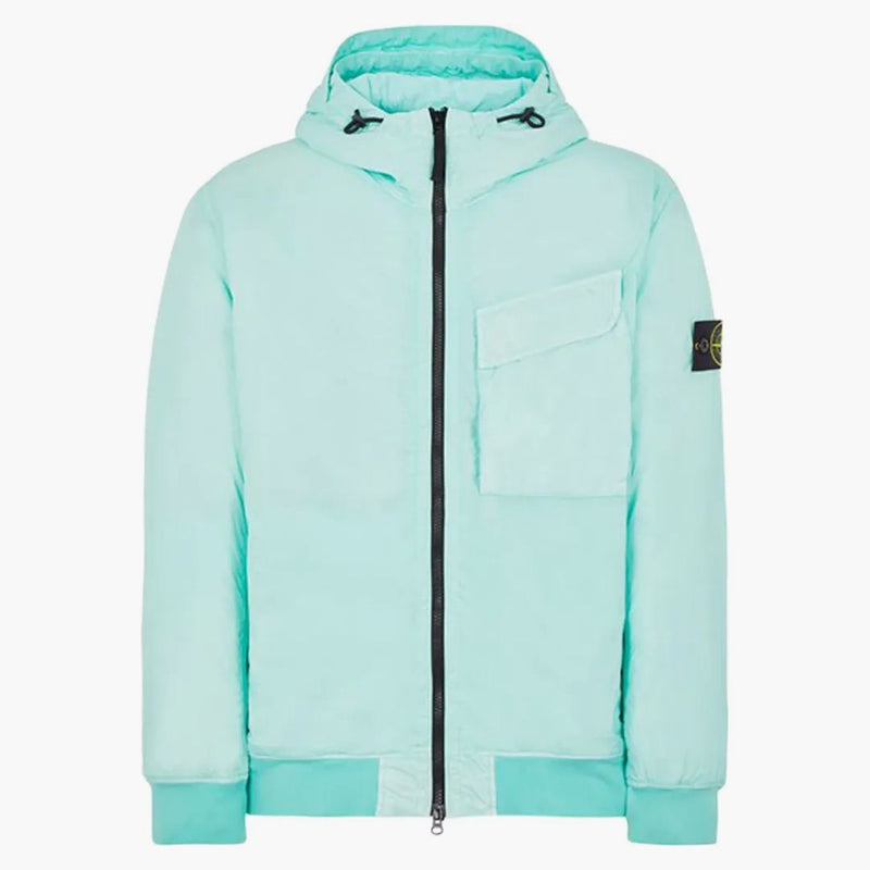 Stone Island 40723 Oděv obarvené zástupce Crinkle R-NY s bundou Primaloft-TC Aqua
