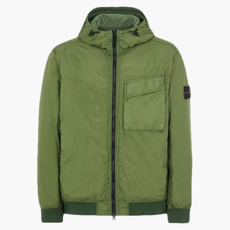 Stone Island 40723 Oděv obarvené zástupce Crinkle R-NY s Primaloft-TC Jacket Olive Green