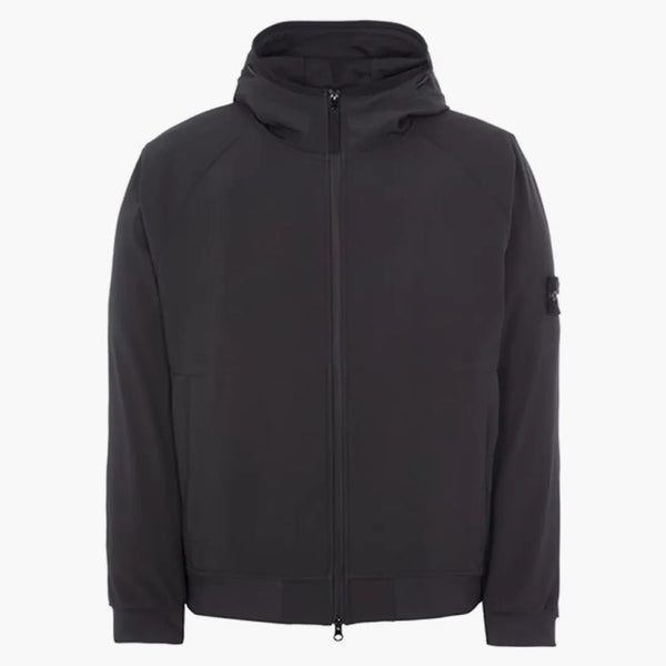 Stone Island 40927 Light Soft Shell-R E.Dye Technology v recyklované polyesterové bundě černé