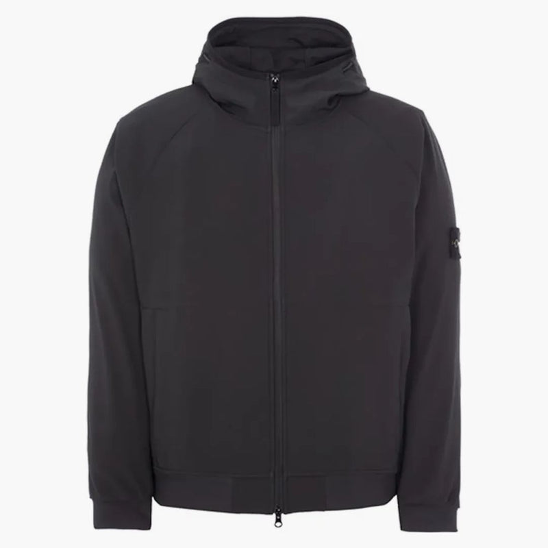 Stone Island 40927 Light Soft Shell-R E.Dye Technology v recyklované polyesterové bundě černé