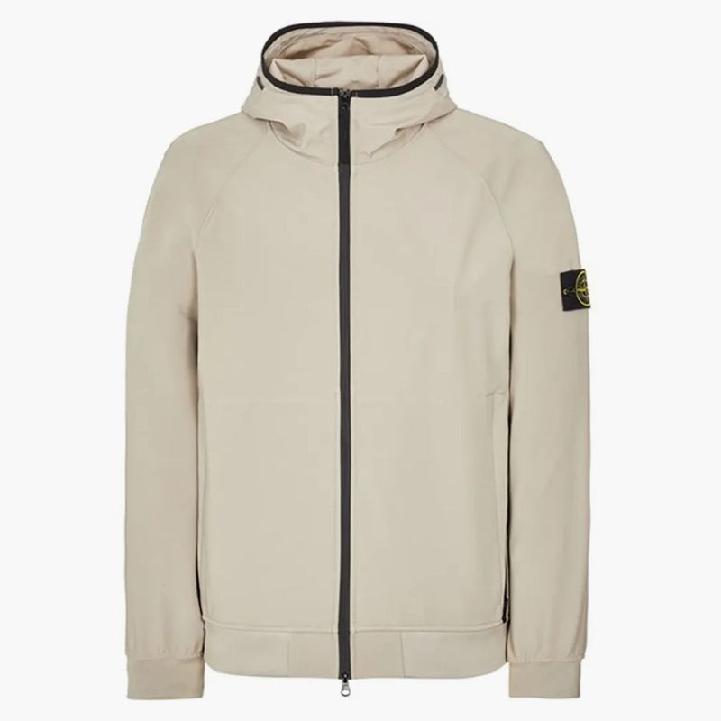 Stone Island 40927 Light Soft Shell-R E.Dye Technology in Recycled Polyester Jacket Dove Grey