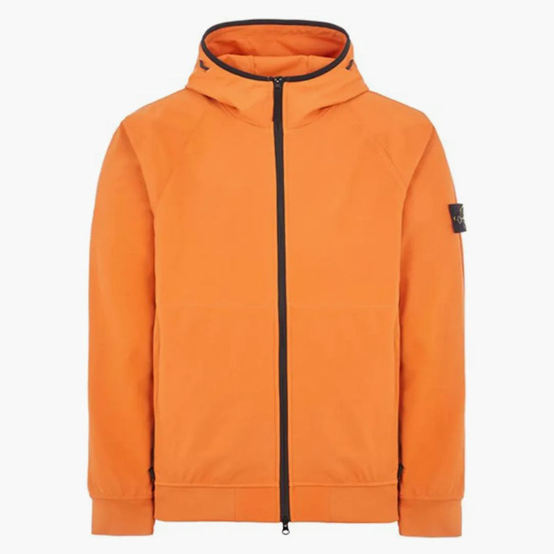 Stone Island 40927 Light Soft Shell-R E.Dye Technology v recyklované polyesterové bundě Sienna Brown
