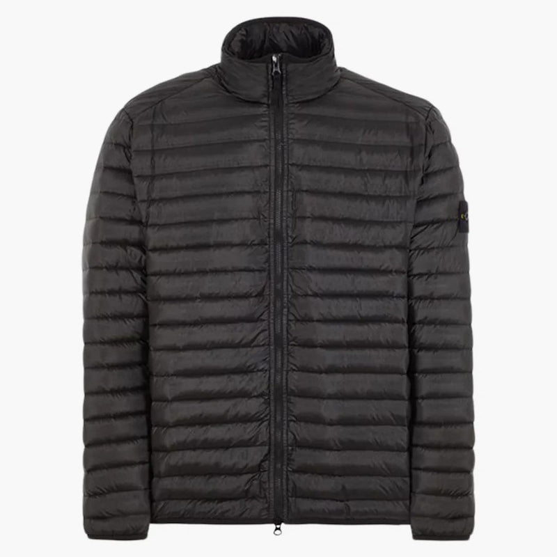 Stone Island 41524 tkalcovský tkalcovský komora r-nylon down-tc oděv z barvení_packable bunda černá