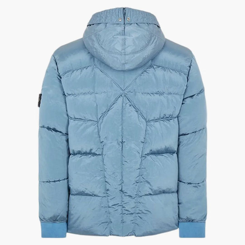 Stone Island 43619 Nylonový kov v ekonylu regenerované nylonové bundy Pastel Blue