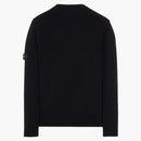 Stone Island 508a3 Stockinette Stitch lambool stickad tröja svart