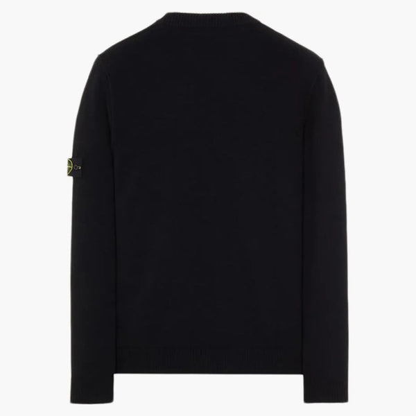 Stone Island 508A3 Stockinette Stitch Lambswool Pletený svetr černý