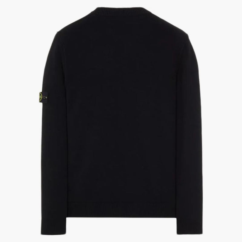 Stone Island 508A3 Stockinette Stitch Lambswool Pletený svetr černý