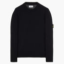 Stone Island 508a3 Stockinette Stitch lambool stickad tröja svart