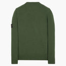 Stone Island 508a3 Stockinette Stitch Lambslool Knitt Sweater Olive Green
