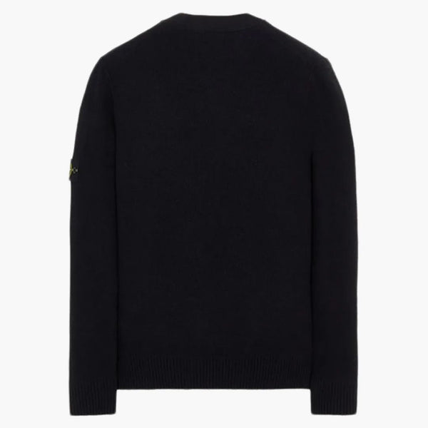 Stone Island 523d2 měkká bavlna se směsí tkanin pletený svetr černý
