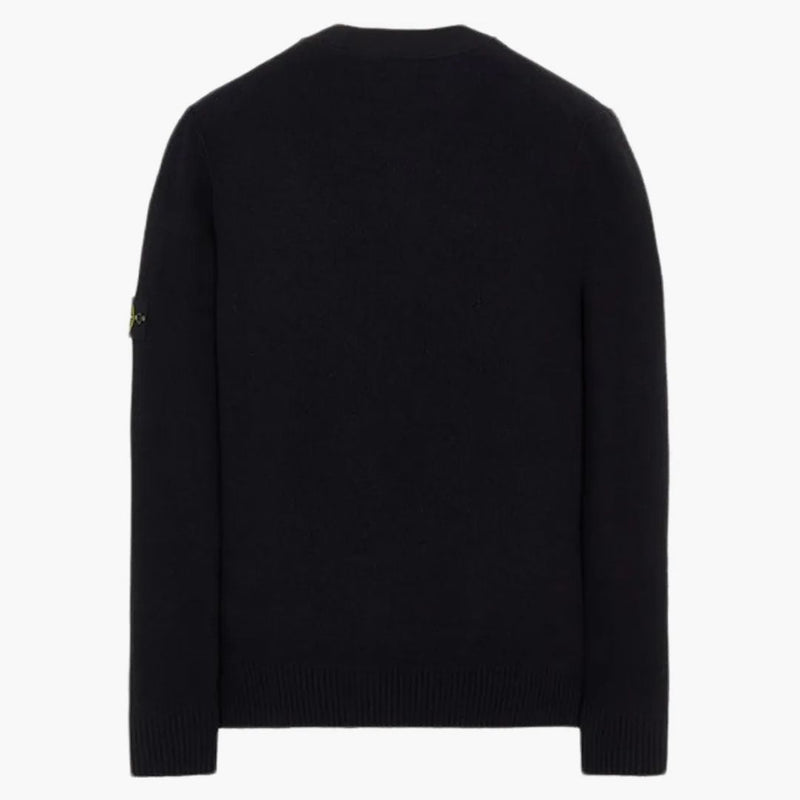 Stone Island 523d2 měkká bavlna se směsí tkanin pletený svetr černý