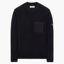 Stone Island 523D2 miękka bawełna z mieszanką swetra z dzianiny czarny