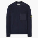 Stone Island 523D2 miękka bawełna z mieszanką dzianin sweter niebieski