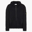 Stone Island 544D4 Ręcznie robione odczuwanie dzianin Sweatek z kapturem Czarny