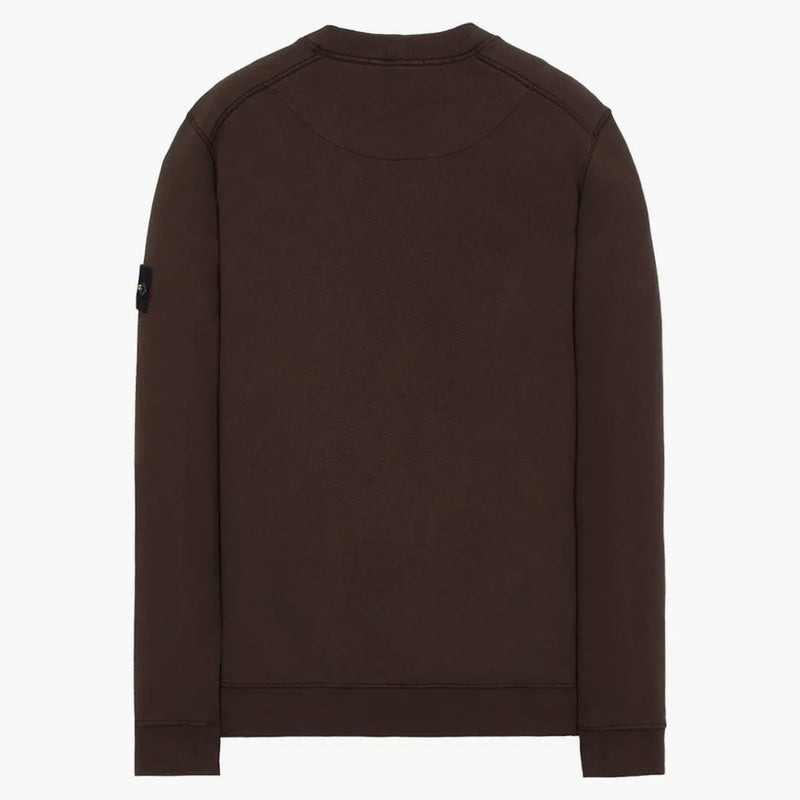 Stone Island 63020 Kartáčová bavlněná fleece Creece Crewneck tmavě hnědá