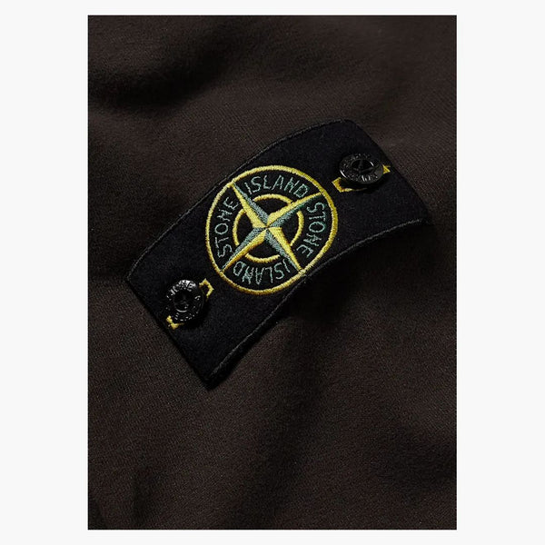 Stone Island 63020 Kartáčová bavlněná fleece Creece Crewneck tmavě hnědá