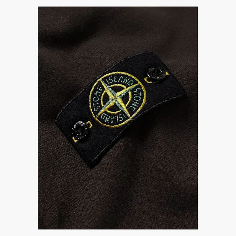Stone Island 63020 Kartáčová bavlněná fleece Creece Crewneck tmavě hnědá
