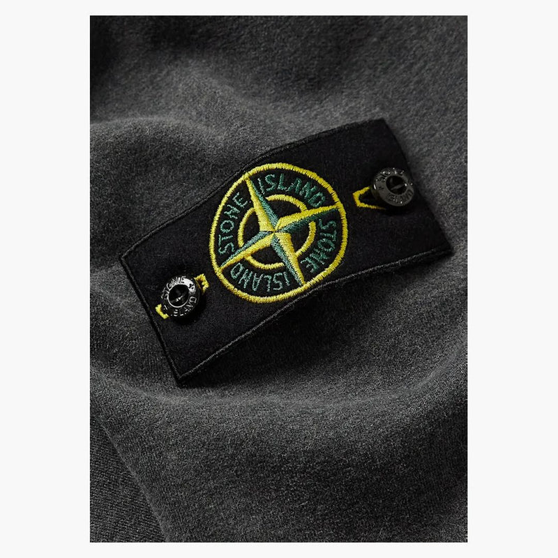 Stone Island 63020 Kartáčovaný bavlněný fleecová posádka tmavě šedá