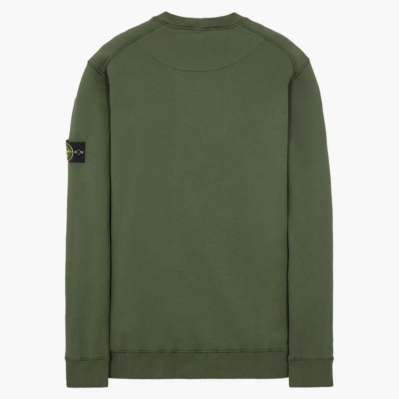 Stone Island 63020 Kartáčovaný bavlněný fleece posádka šalvěj