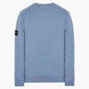 Stone Island 63020 Brushed Cotton Rune Crewneck Sweater Avio Blue