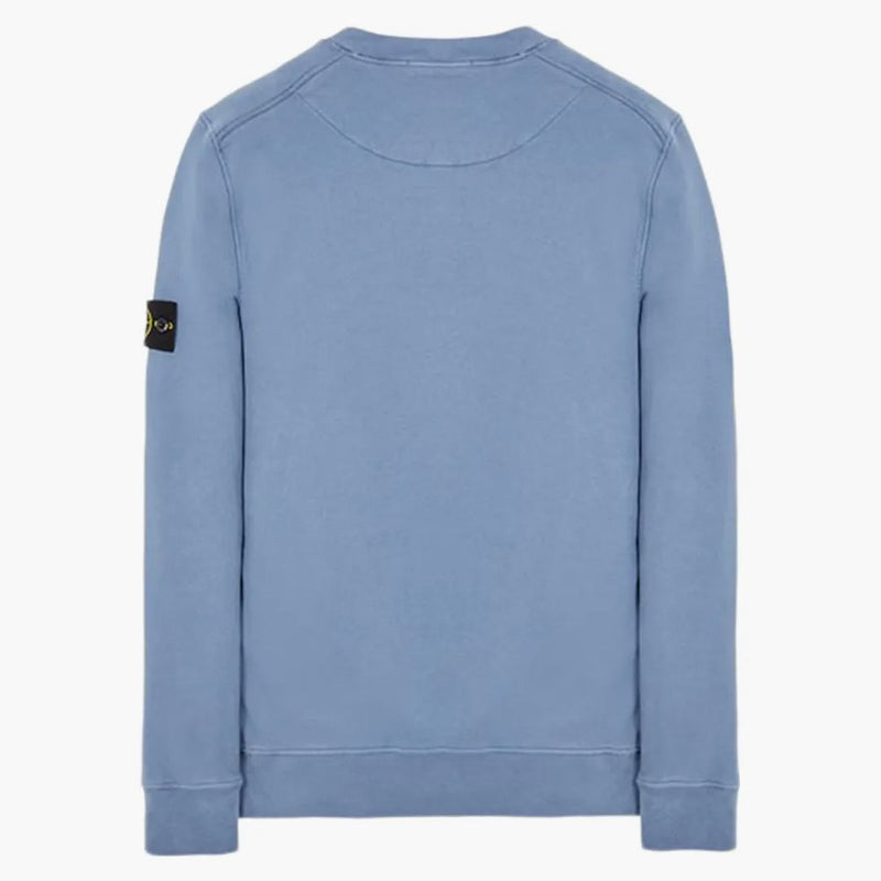 Stone Island 63020 Kartáčový bavlněný fleecketový svetr Avio Blue