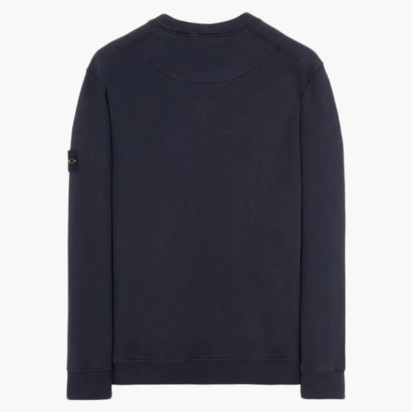 Stone Island 63020 Kartáčovaný bavlněný fleecketový svetr modrý