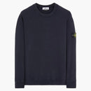 Stone Island 63020 Bothed Cotton Pleece Crewneck Sweater Blue
