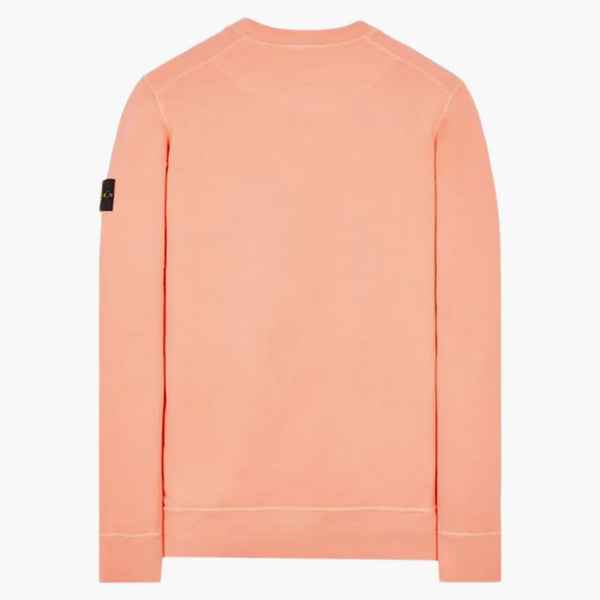 Stone Island 63020 Kartáčový bavlněný fleecketový svetr broskev