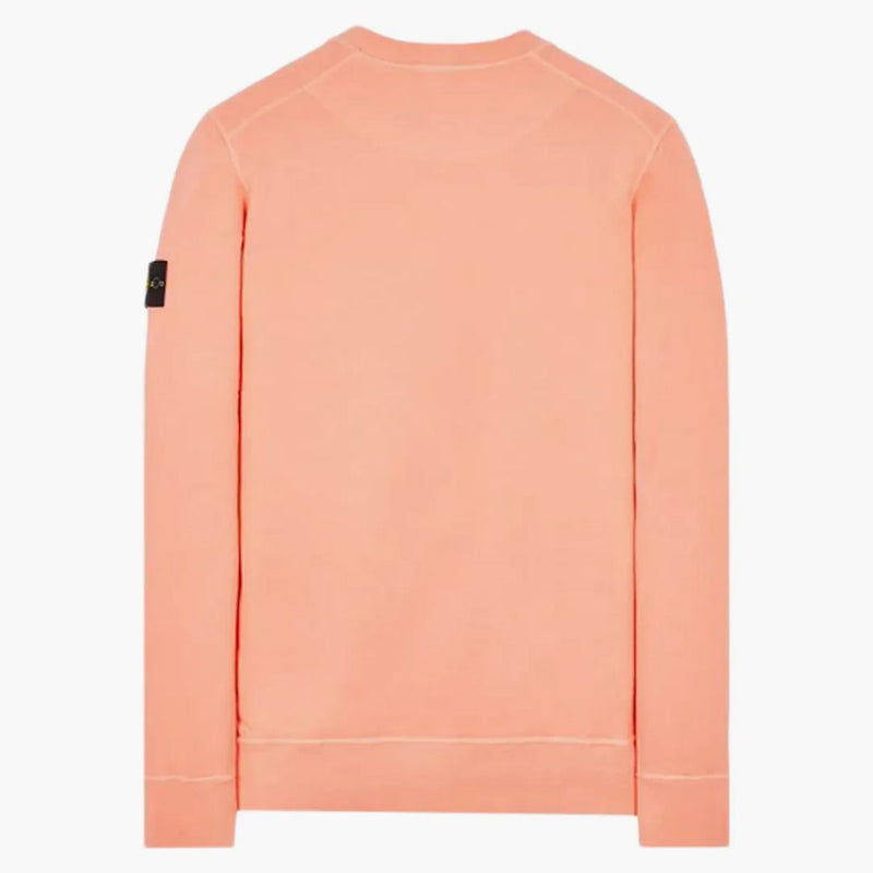 Stone Island 63020 Kartáčový bavlněný fleecketový svetr broskev