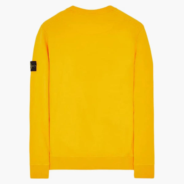 Stone Island 63020 Kartáčový bavlněný fleecová posádka svetr žlutá
