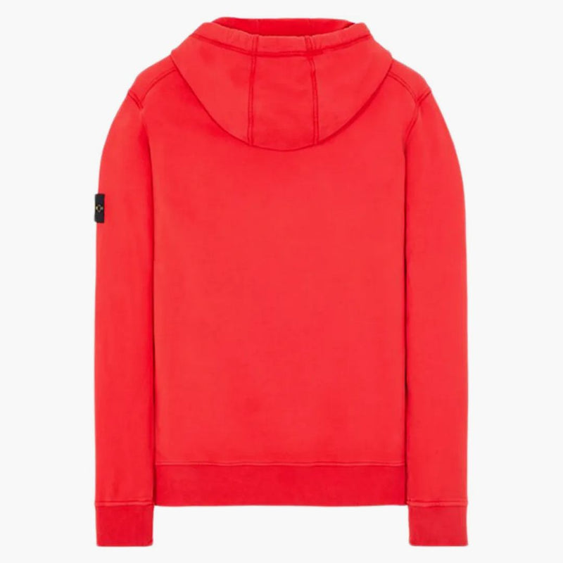 Stone Island 64120 Spazzola di pile di cotone spazzolato rosso
